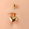 Bananabell Piercing Umbigo Coração Maciço Aço Gold Color